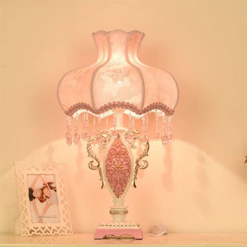 Desk Lamp - Lampe de table rose européenne, luxueuse,