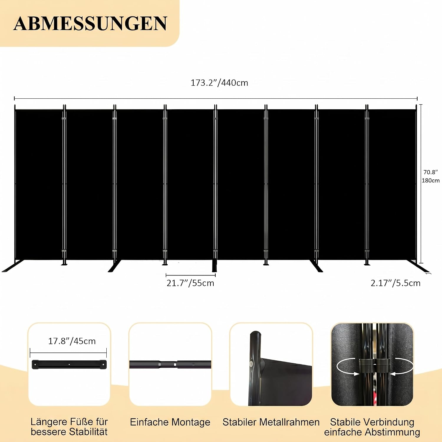 Paravent pliant à 8 panneaux,  - Partition Screen Divider avis et prix