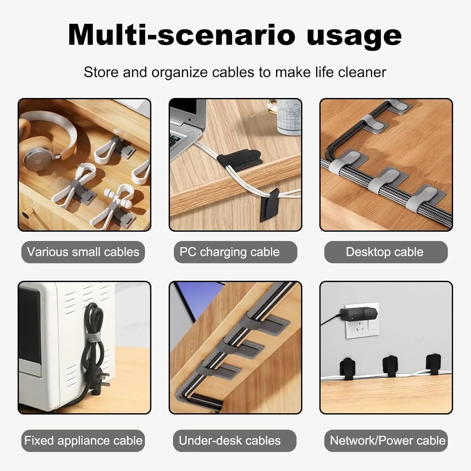 Serre-câbles réutilisables, or - Desk Organizer avis et prix